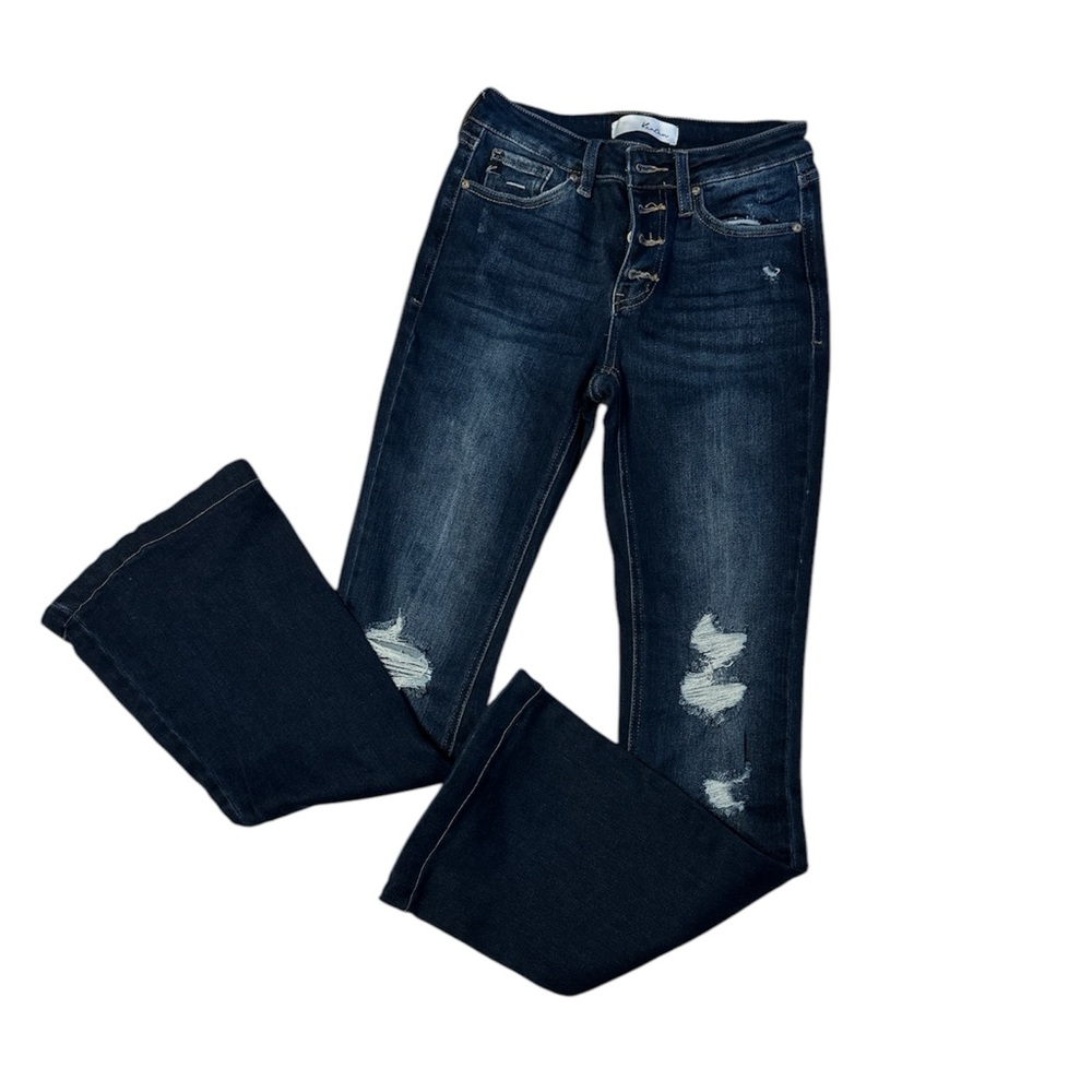 Kancan Button Fly Boot Cut Jeans